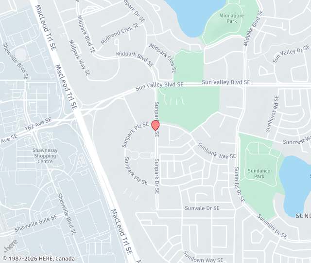 Location Map: 102-47 Sunpark Drive SE Calgary, AB T2X 3V4