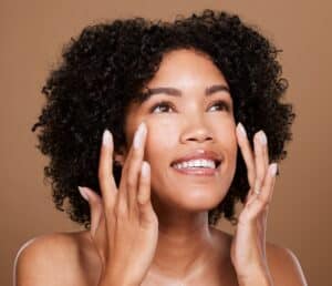 Woman with smooth skin after Botox treatment